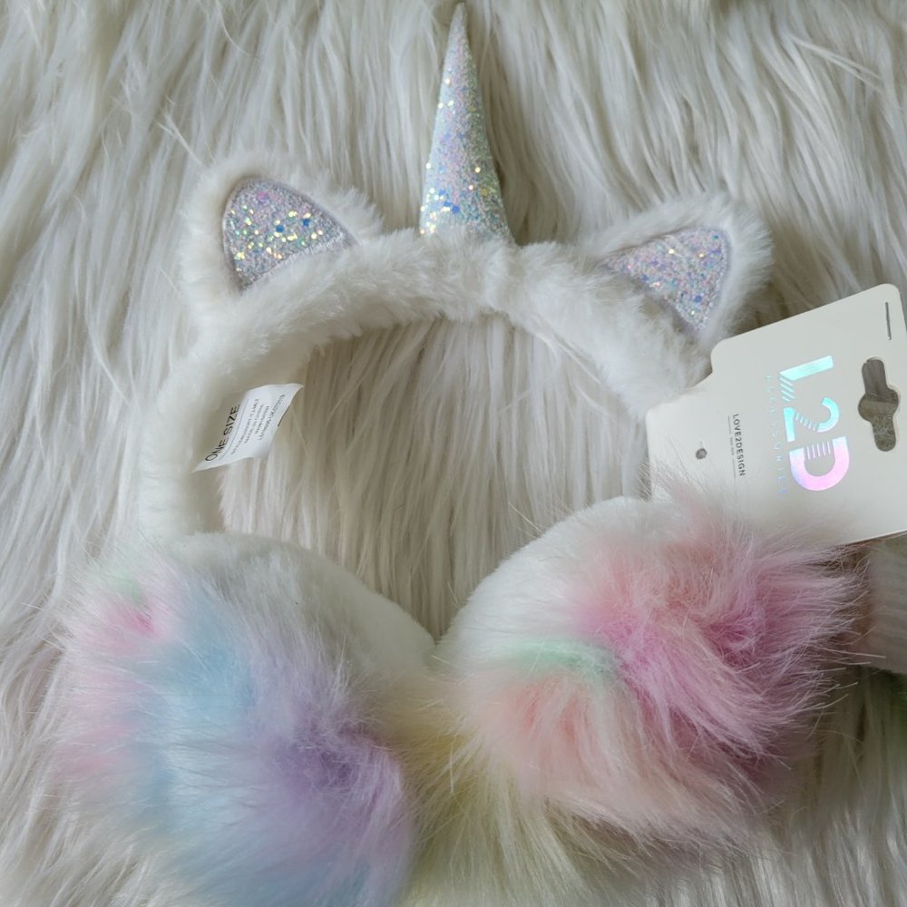L2D Cat Unicorn Earmuffs & Mittens Set